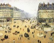 Camille Pissarro Mist of the French Theater Square Spain oil painting artist